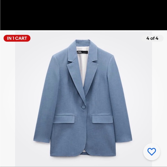 Zara Jackets & Blazers - Zara Steel Blue Blazer